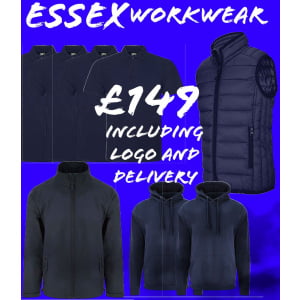 Body warmer, Soft shell jacket, 4 Polo or T-shirts, 2 hoody’s or sweatshirts